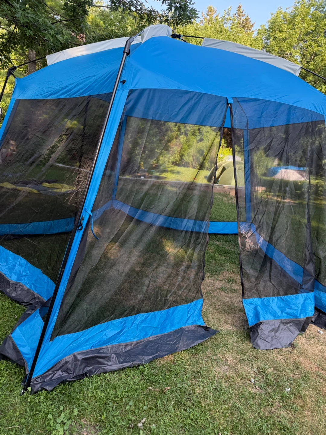 Blue Screened Gazebo Tent