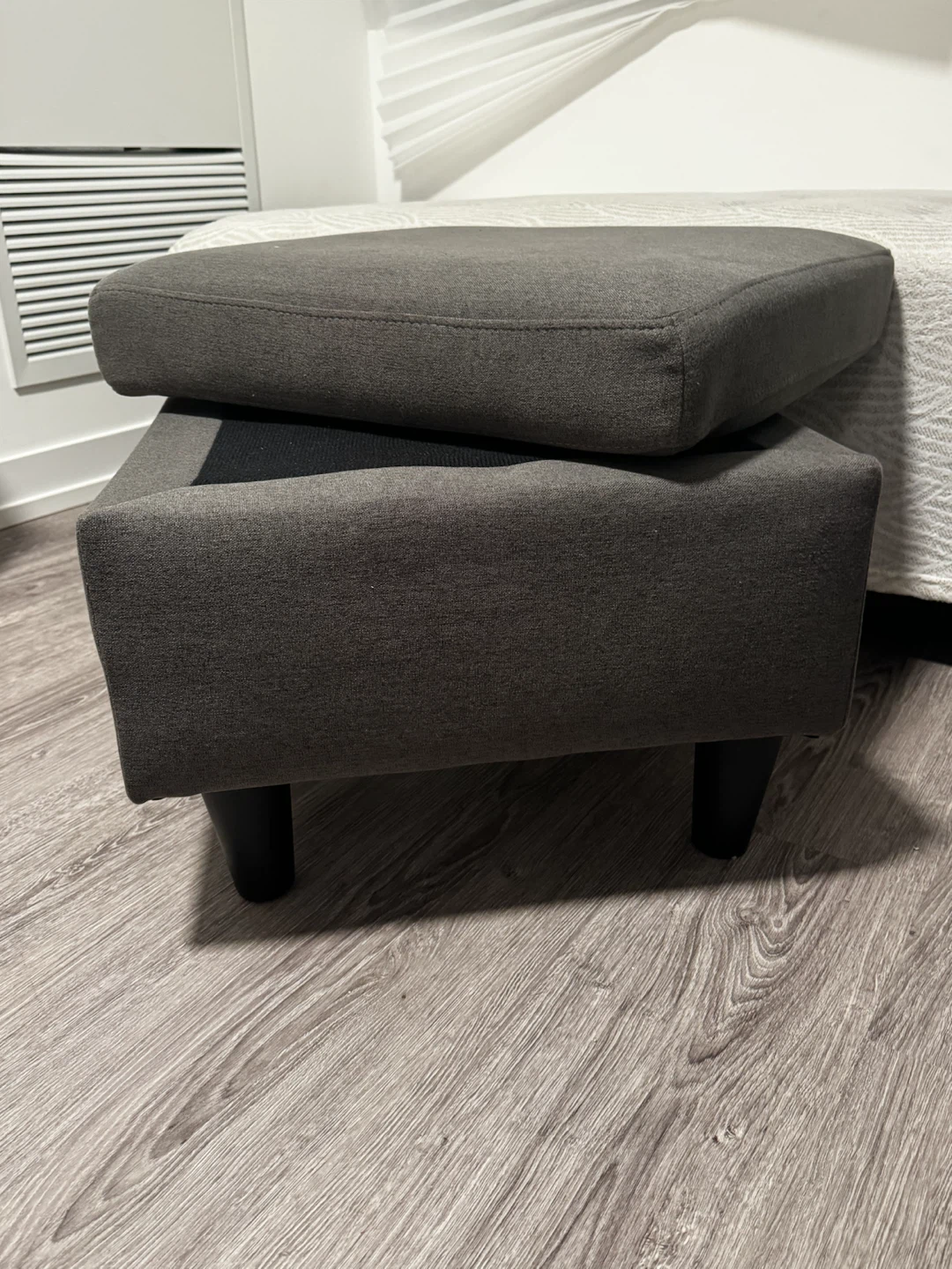 Dark Grey Fabric Ottoman Footstool - photo 2