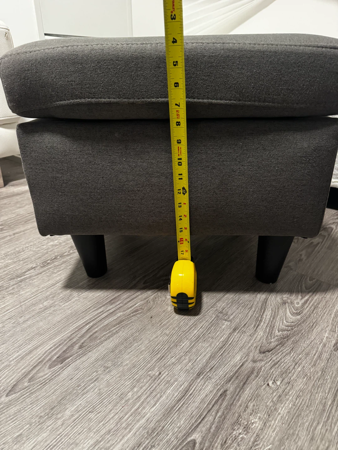 Dark Grey Fabric Ottoman Footstool - photo 3