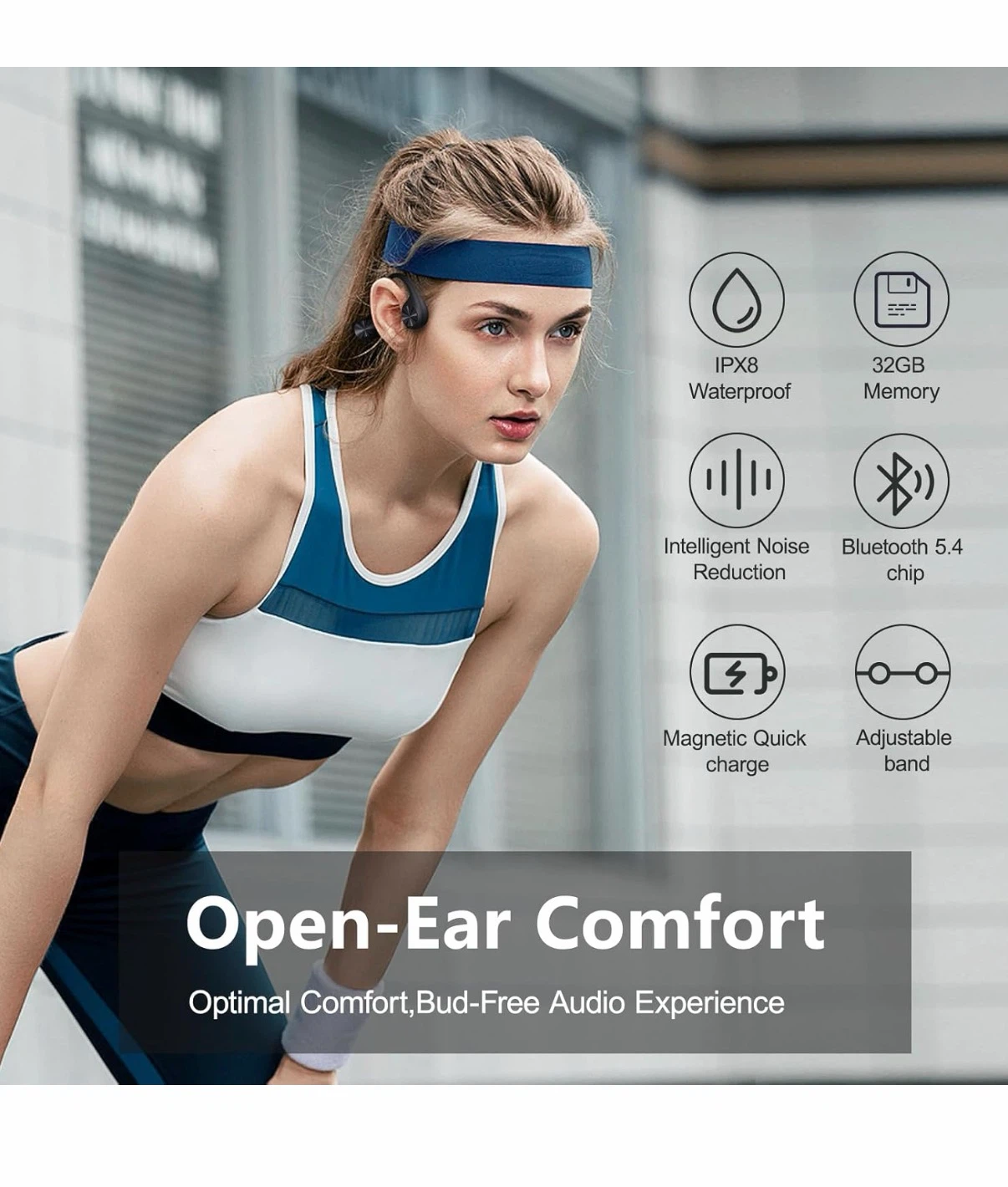 DnniaKkm Bone Conduction Headphones - Black - photo 5