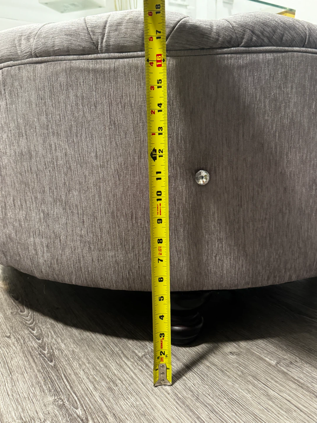 Tufted Ottoman Round Footstool - photo 2
