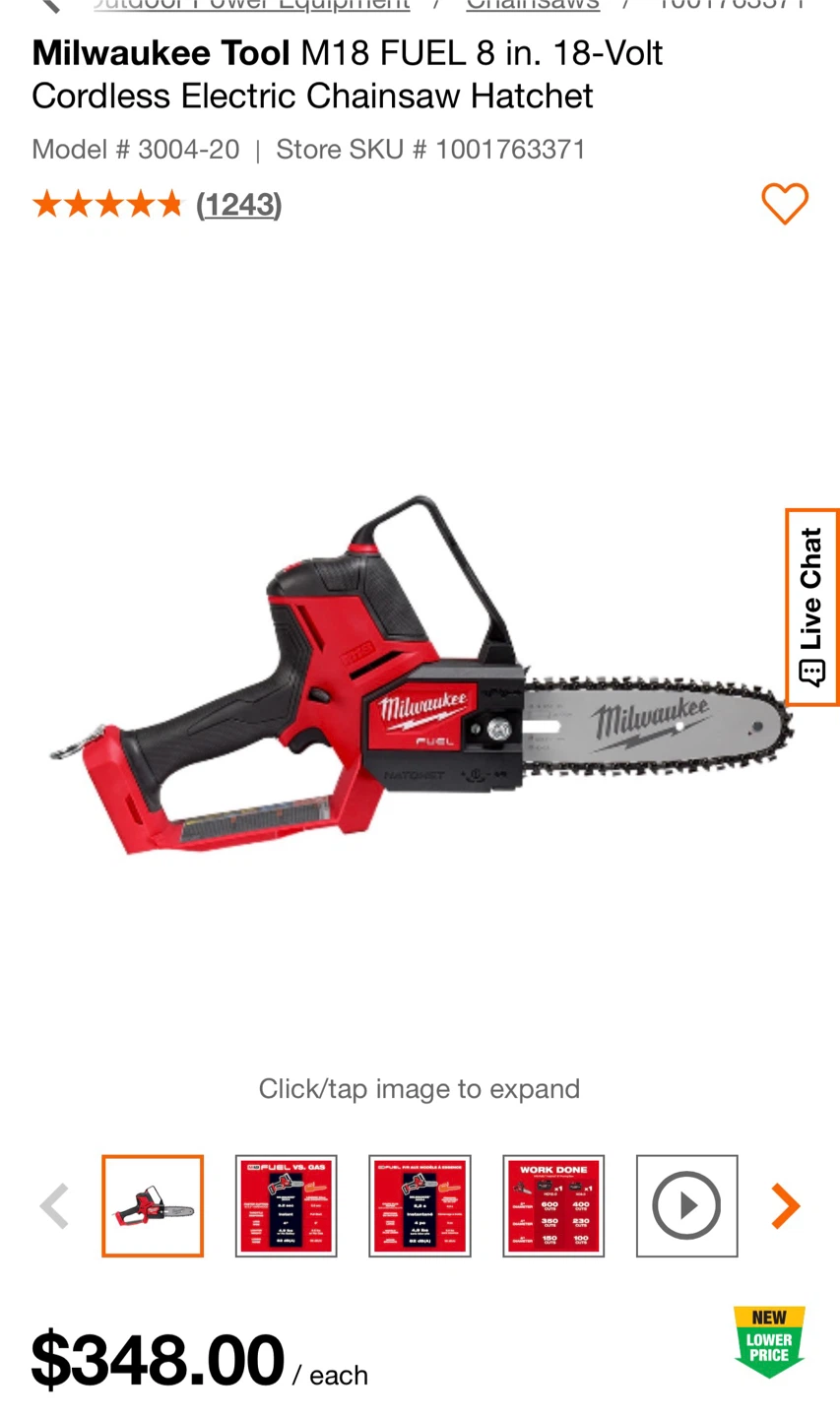 Milwaukee M18 FUEL 8 in. Cordless Electric Chainsaw Hatchet - photo 4