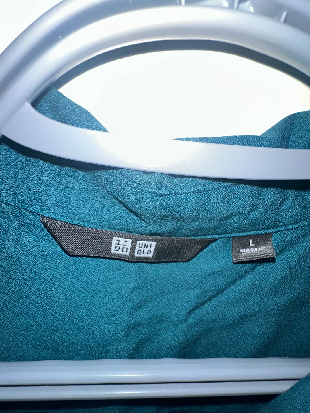 UNIQLO Women's Emerald Green Collared Shirt - Size L - photo 3