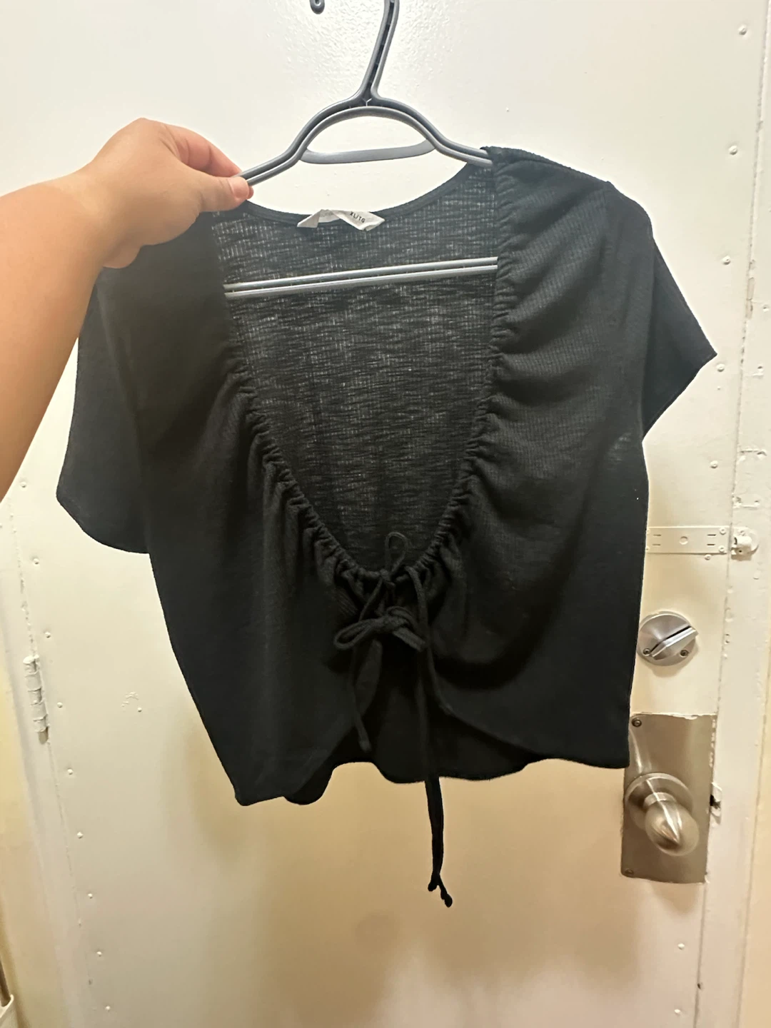 Bluenotes Black Cinched Front Crop Top XL - photo 3