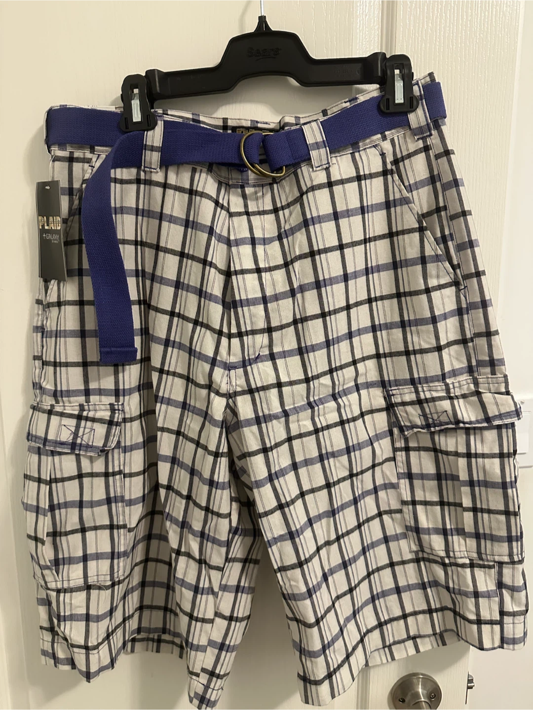Galaxy by Harvic Plaid Cargo Shorts - Men's Size 34
