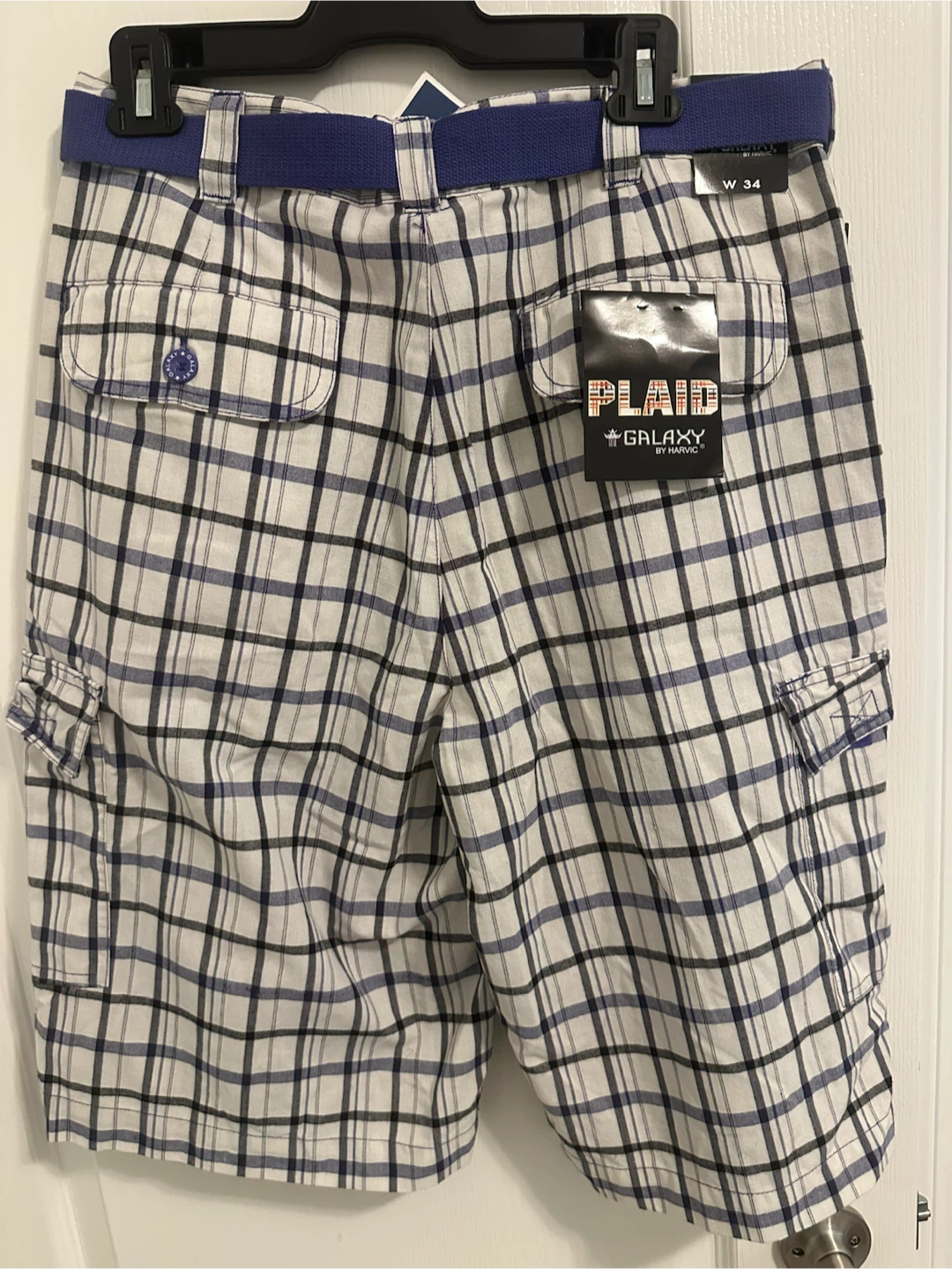 Galaxy by Harvic Plaid Cargo Shorts - Men's Size 34 - photo 2