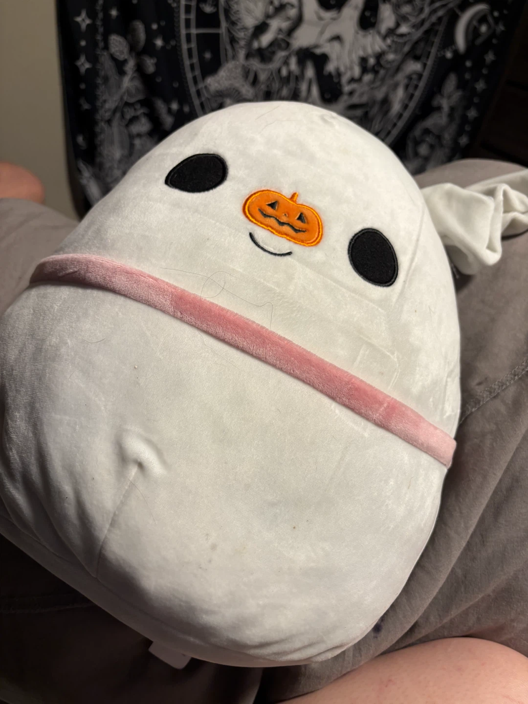 White Ghost Plush with Pumpkin Face