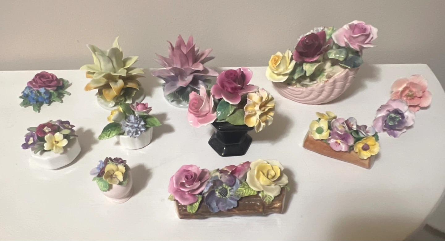 Vintage China/Porcelain Flower Figurines Lot