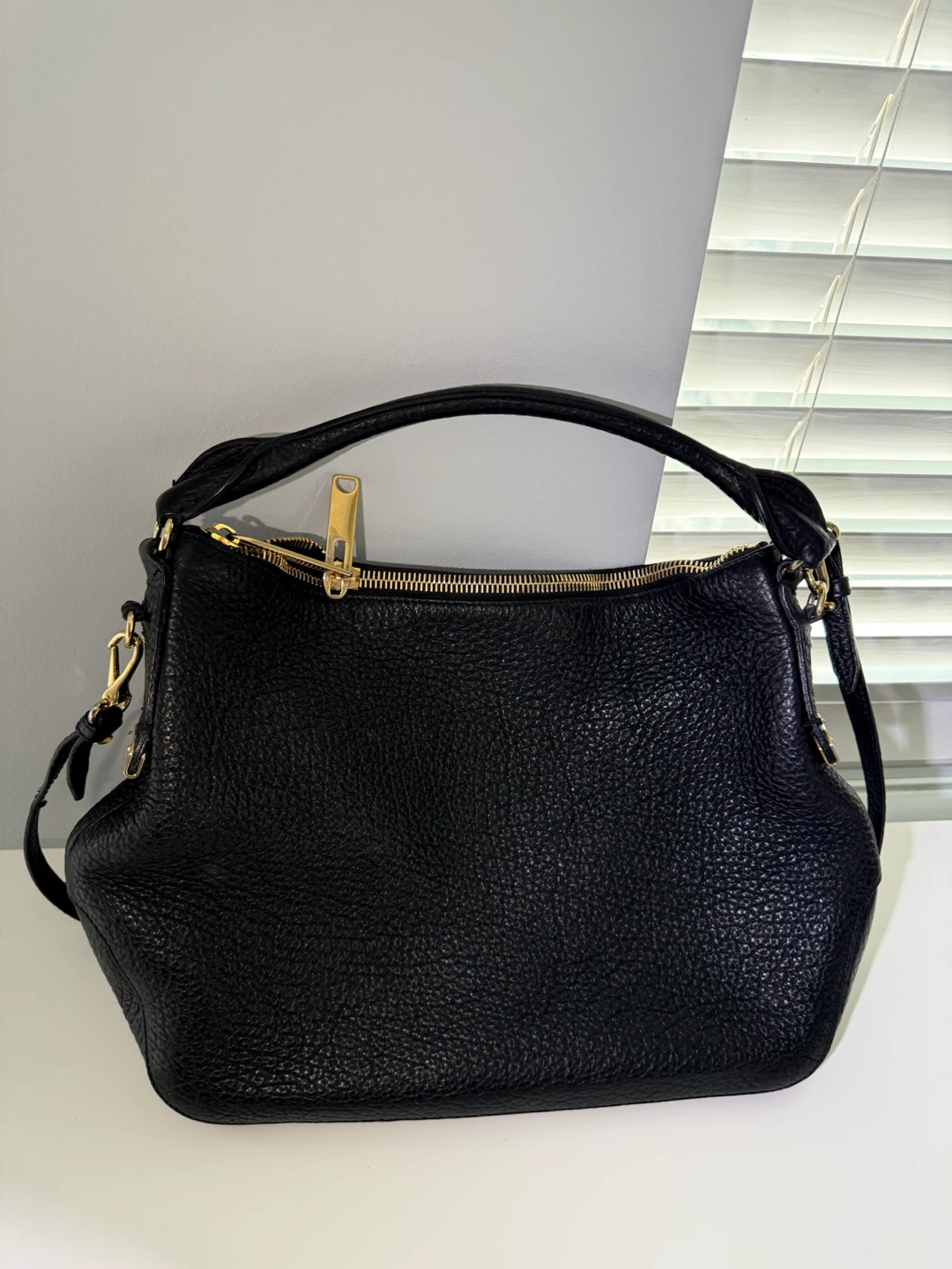 Black Burberry Leather Hobo Bag