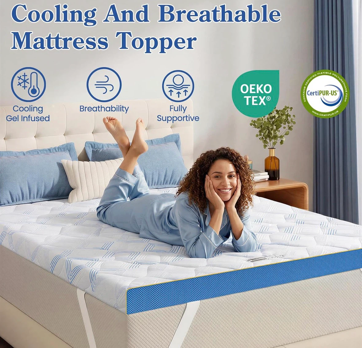4 Inch Cooling Gel Infused Mattress Topper - photo 2