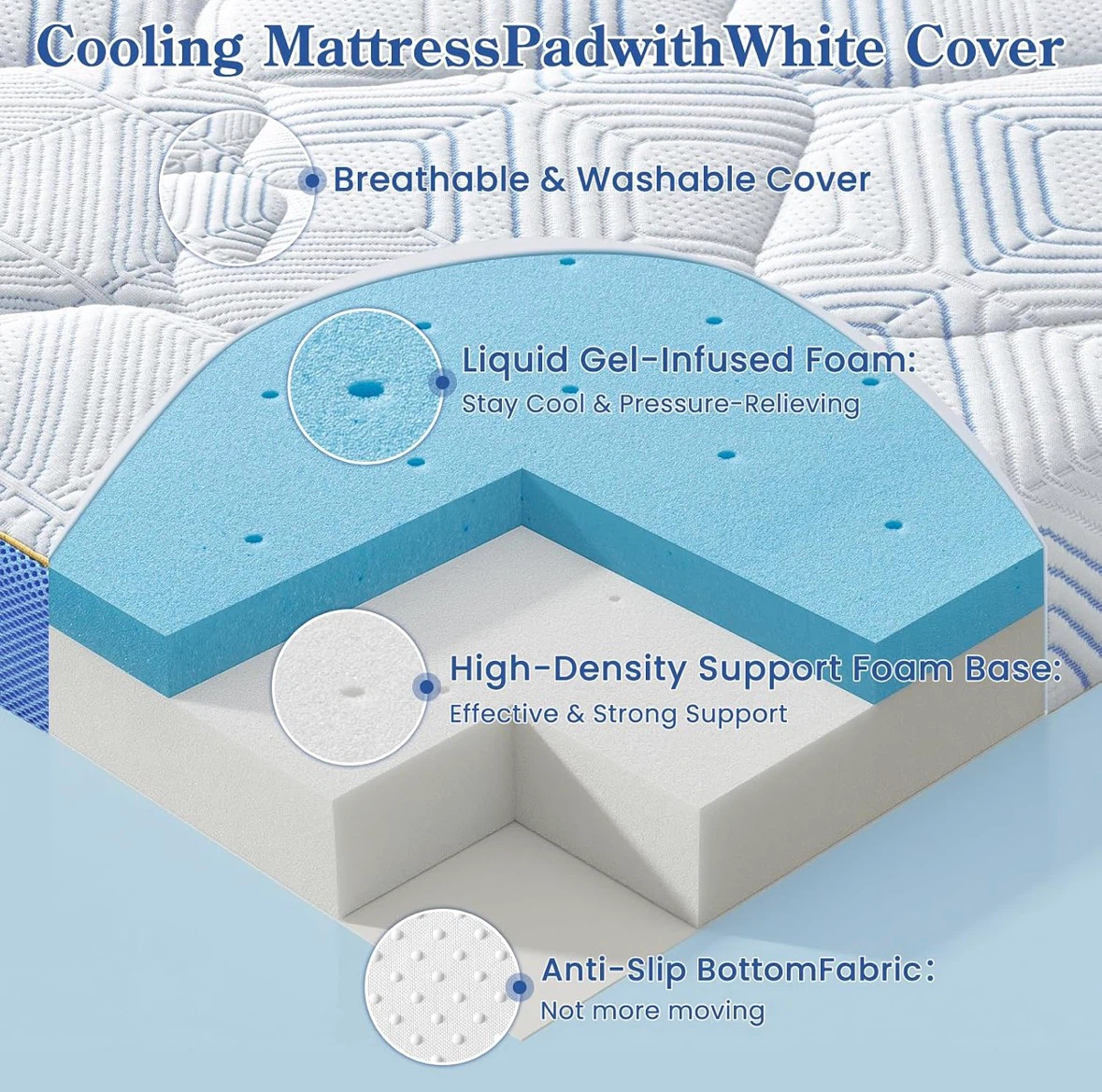 4 Inch Cooling Gel Infused Mattress Topper - photo 4