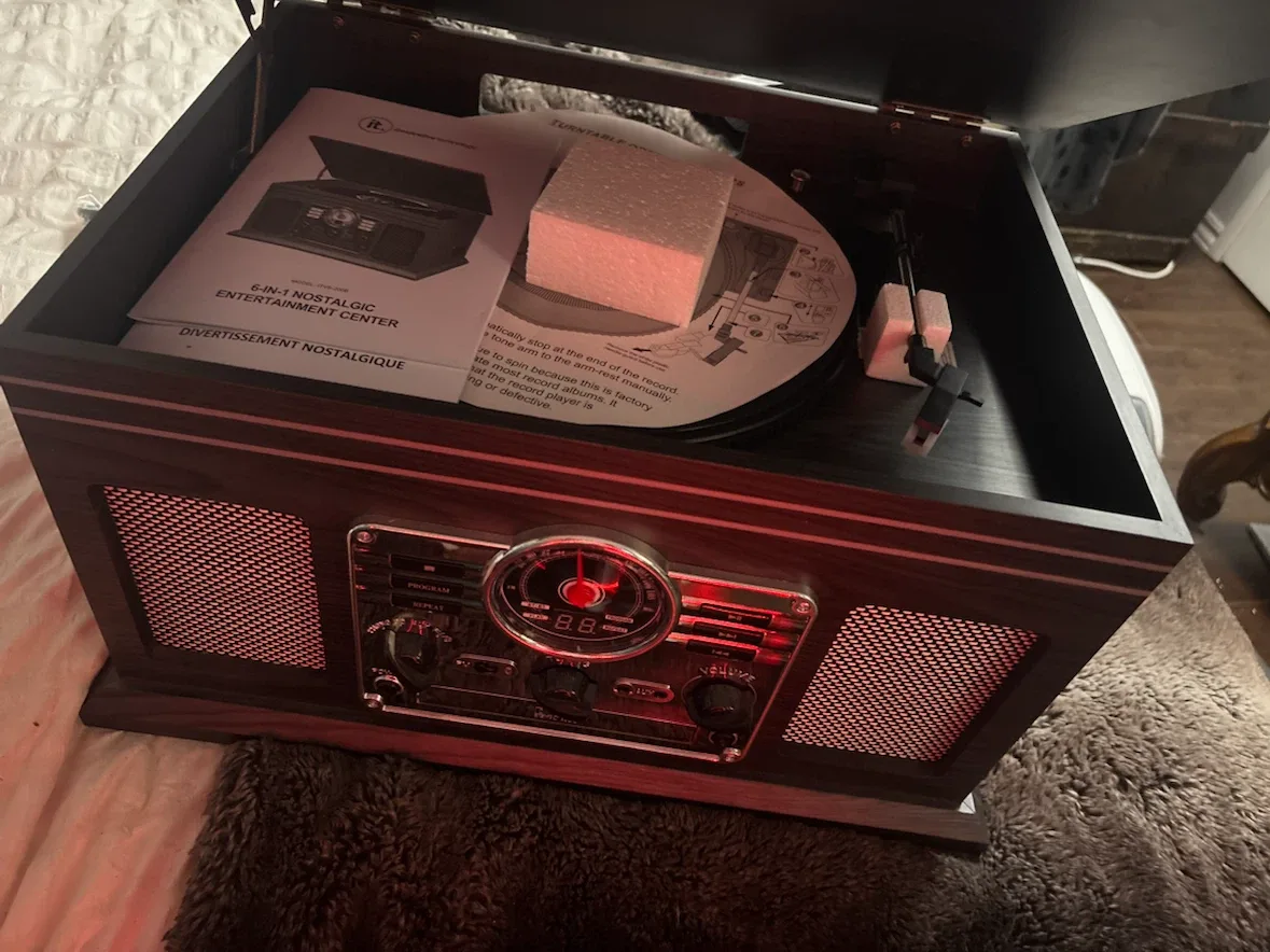 6-in-1 Nostalgic Entertainment Center