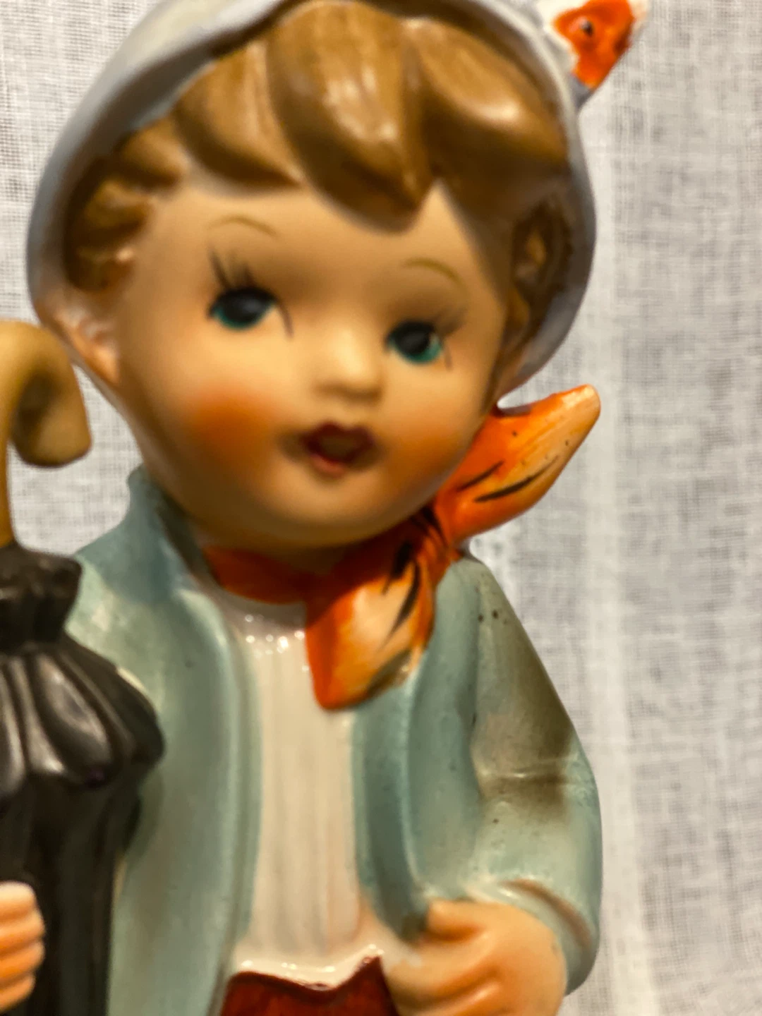 Vintage Ceramic Figurine of a Boy with Umbrella - photo 3