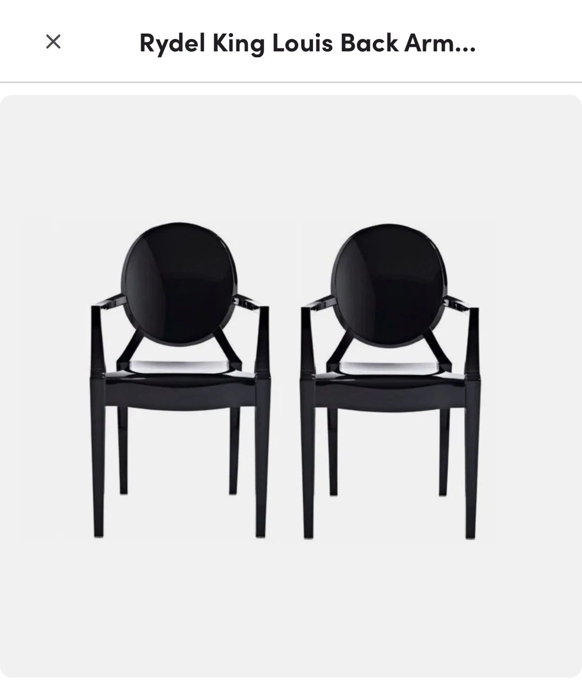 Rydel King Louis Back Armchair - Black - photo 2