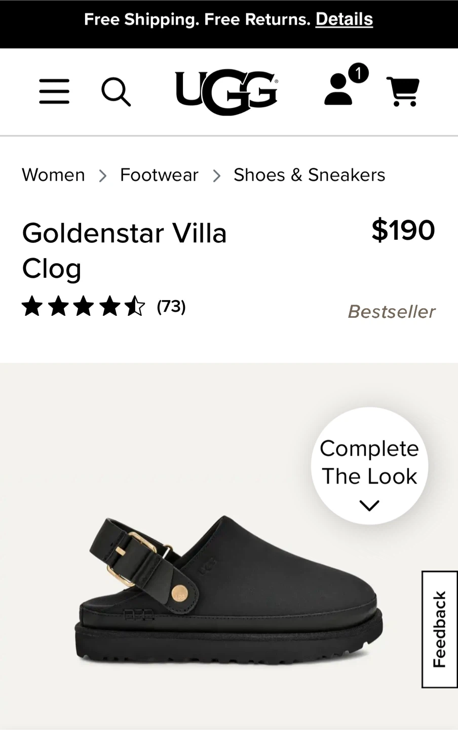 New Never worn UGG Goldenstar Villa Clog Black - photo 2
