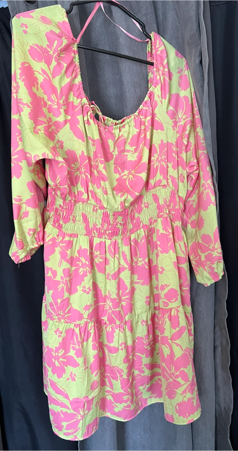 New plus size 2X Floral Off-Shoulder Dress