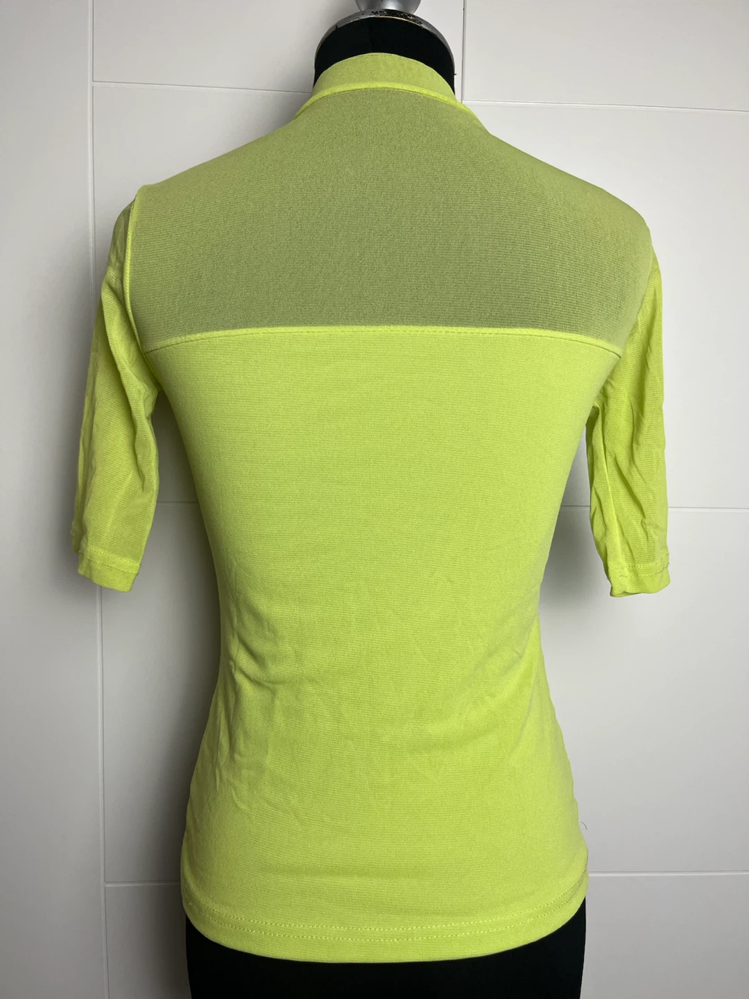 Lime Green Mock Neck Mesh Top - photo 2
