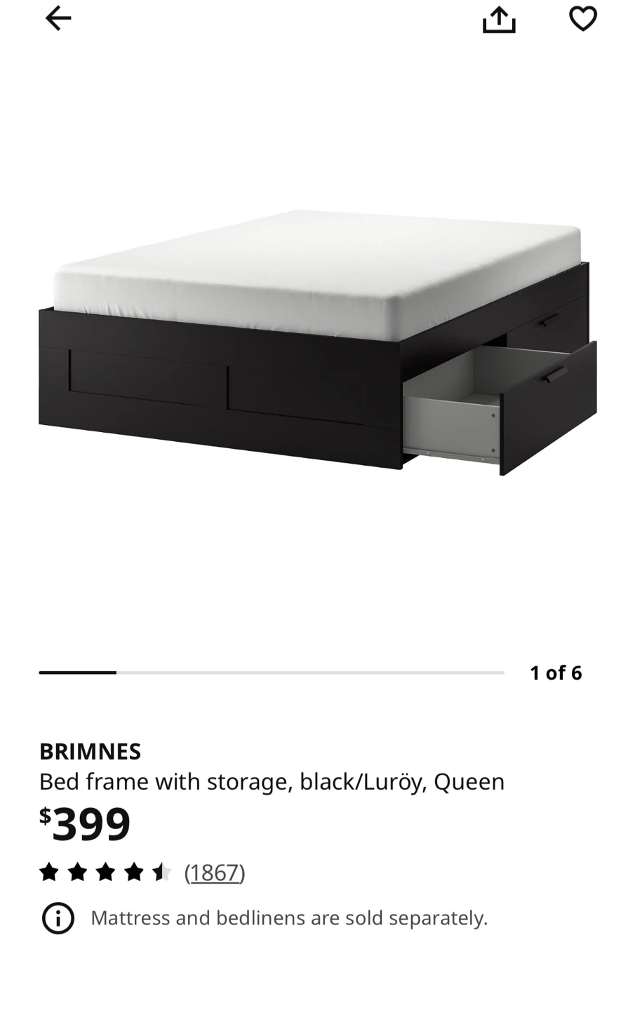 Like new Queen bed frame *4 drawers +Free delivery - photo 4
