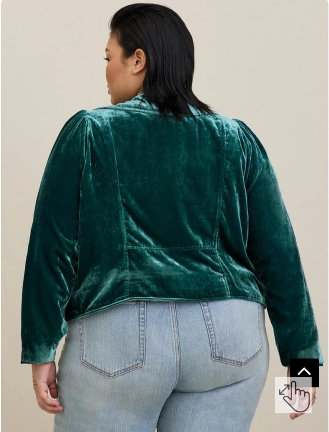 Size 3 - new Torrid Velvet Moto Jacket - Green - photo 5