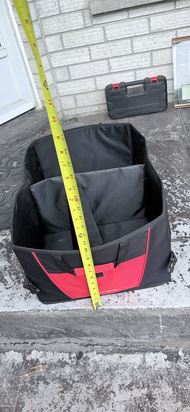 Black and Red Organizer Tote Bag
