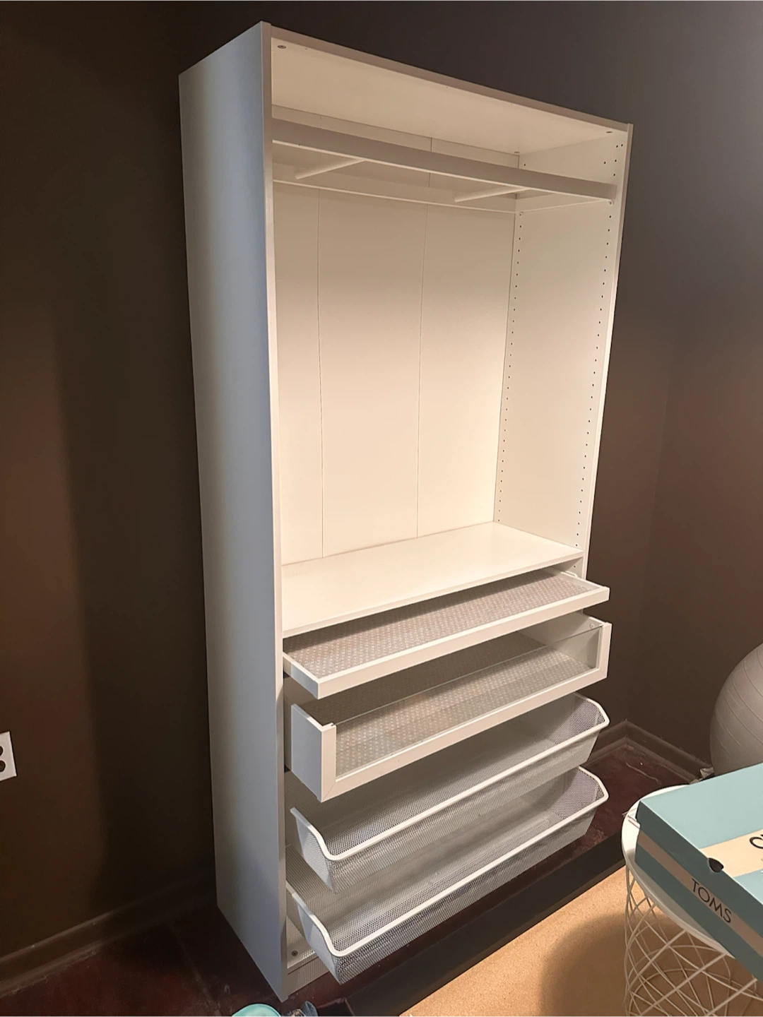IKEA PAX Wardrobe Frame with Drawers and Hanging Rod - photo 2