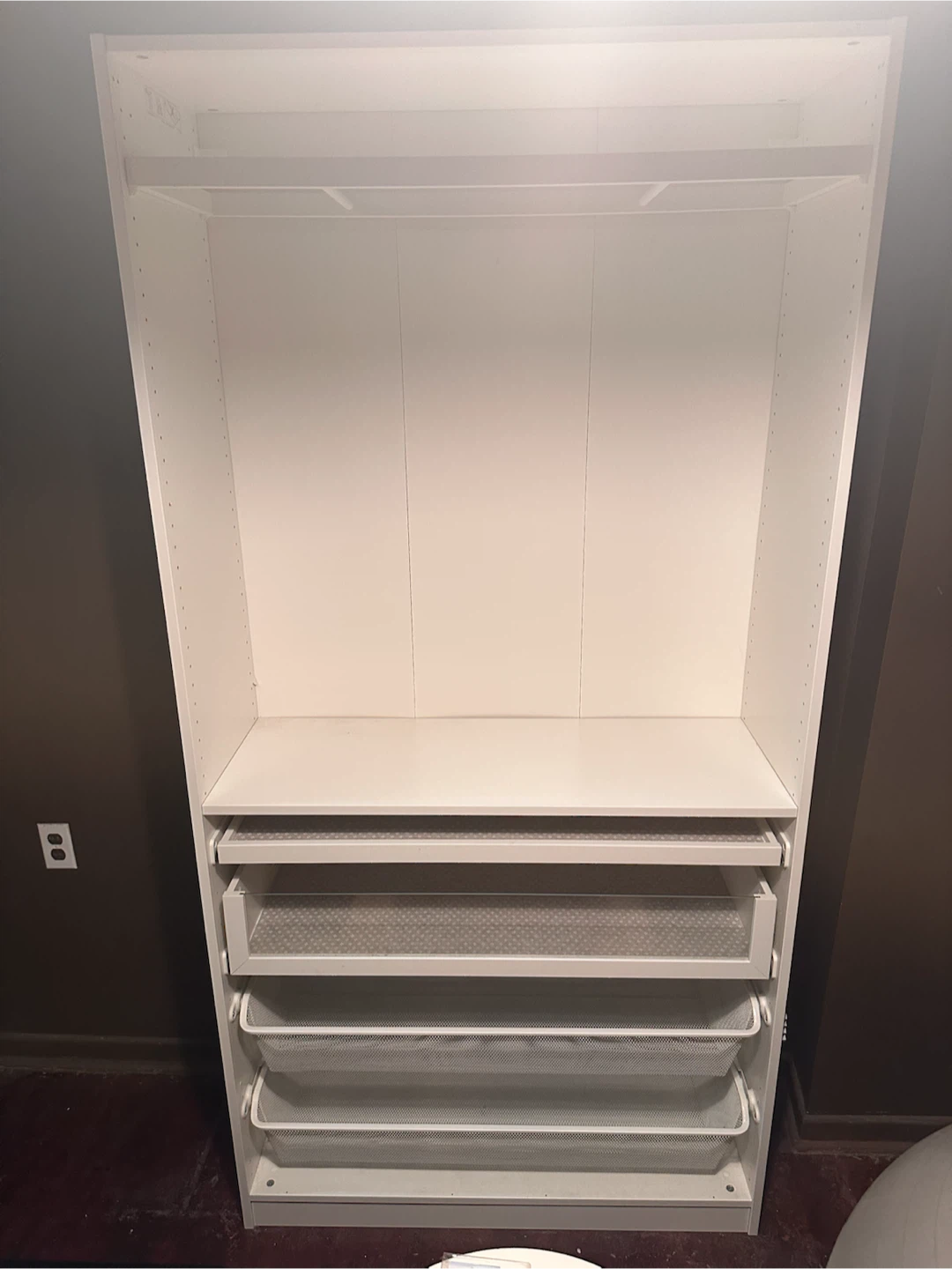 IKEA PAX Wardrobe Frame with Drawers and Hanging Rod - photo 3
