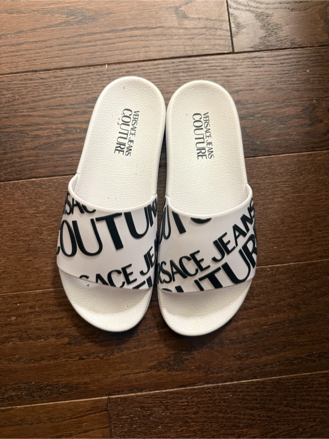 Versace Jeans Couture White Slides
