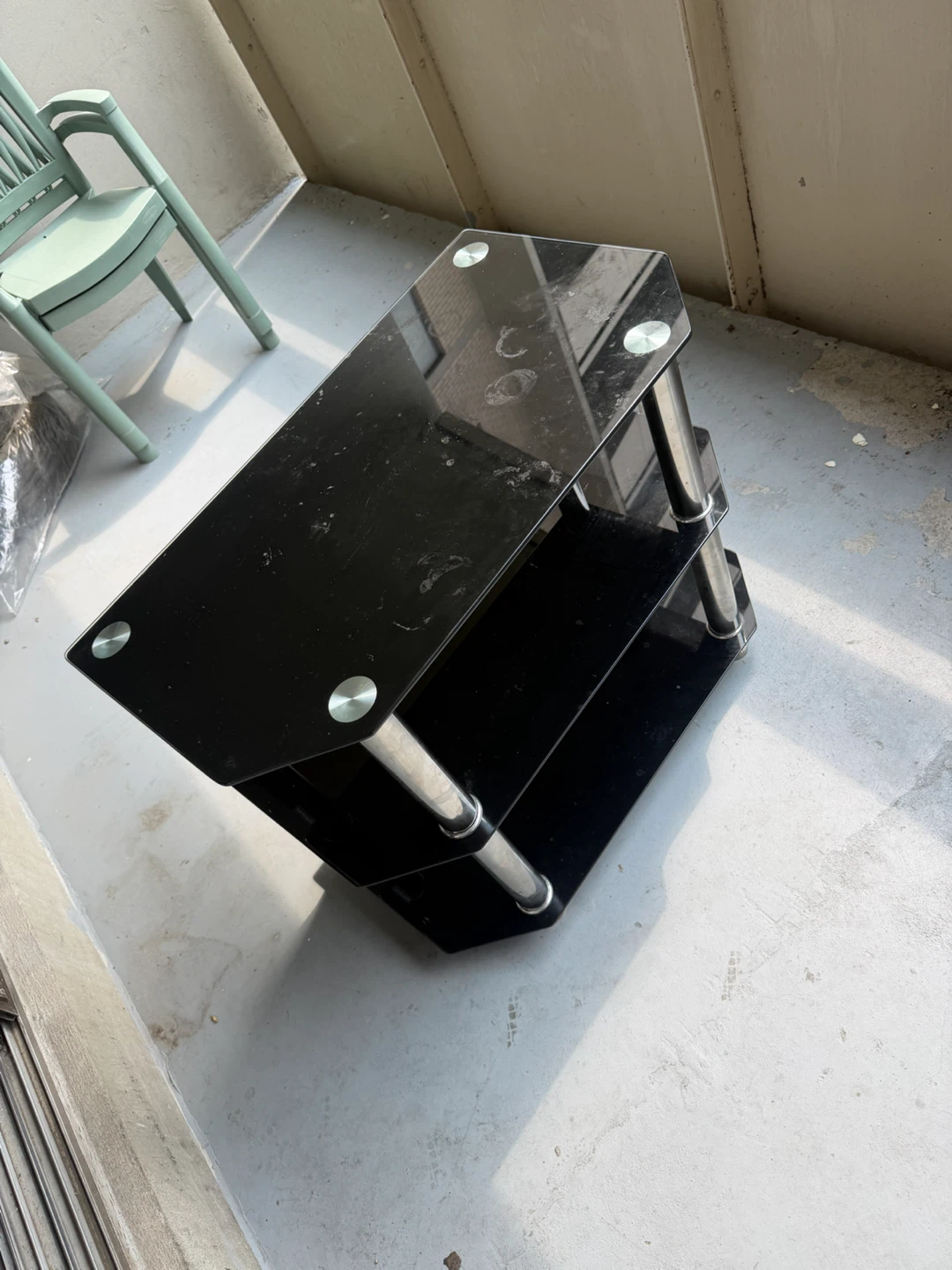 Black Glass TV Stand