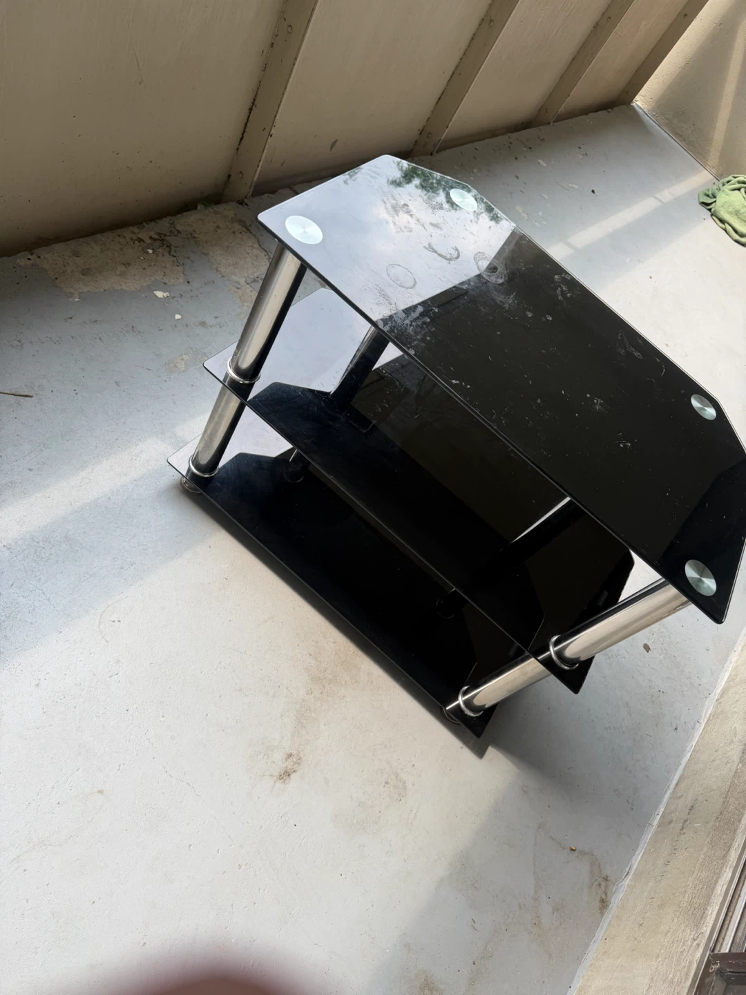 Black Glass TV Stand - photo 2