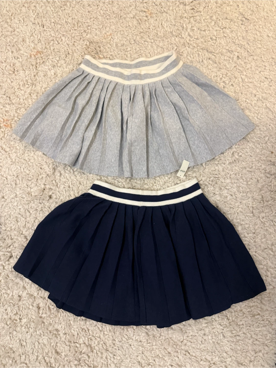 Two Pleated Skirts - Grey and Navy