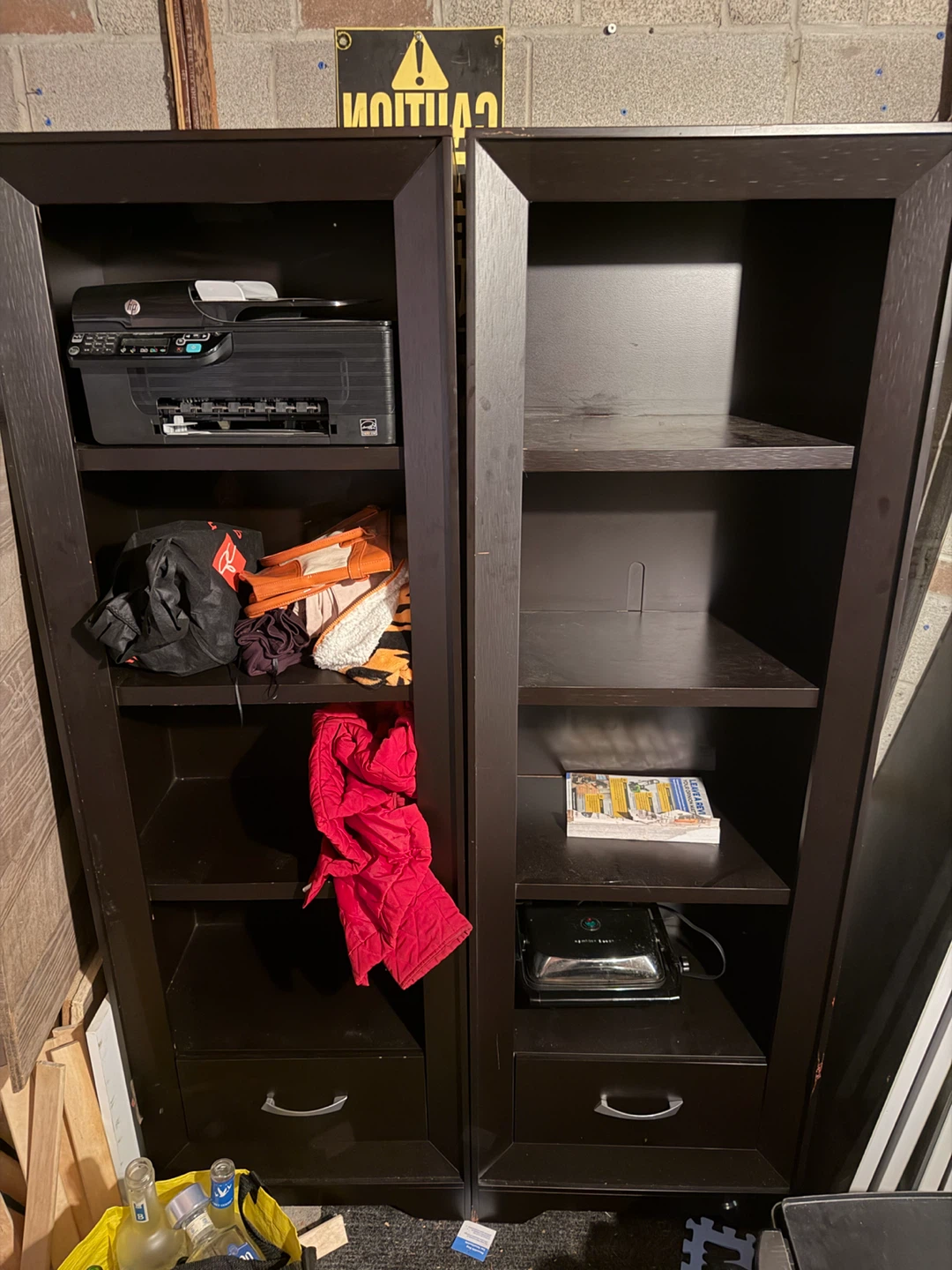 Dark Brown Bookcase with Drawers