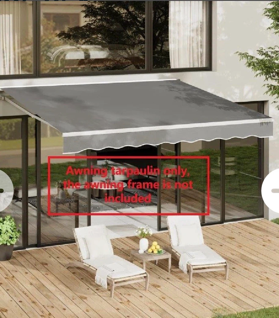 Replaceable Awning Fabric 10FT x 8FT Grey