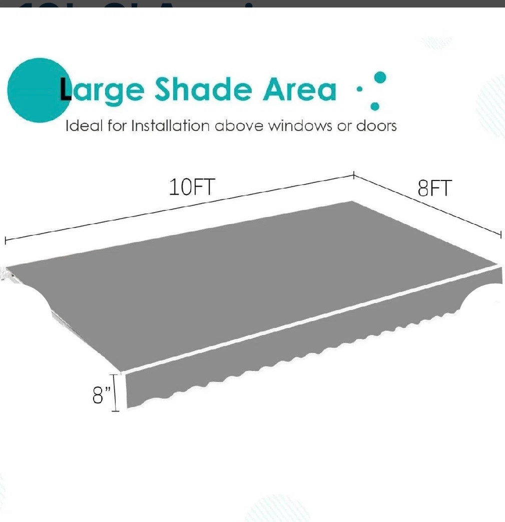 Replaceable Awning Fabric 10FT x 8FT Grey - photo 4