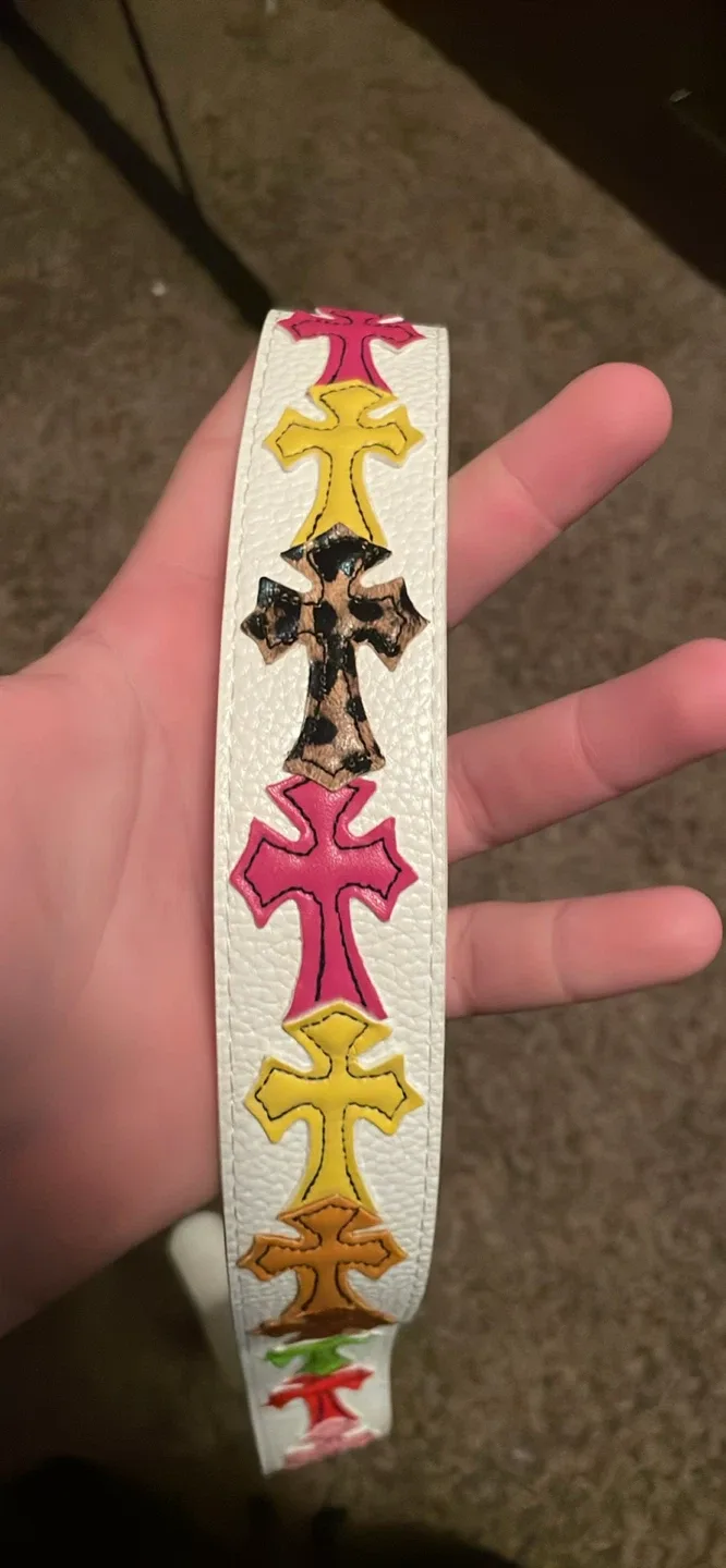 White Chrome Hearts MultiColor White  Belt
