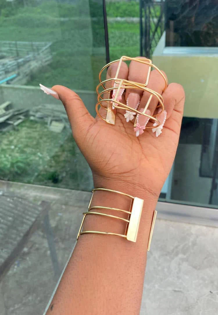 Gold Cuff Bangle Bracelet