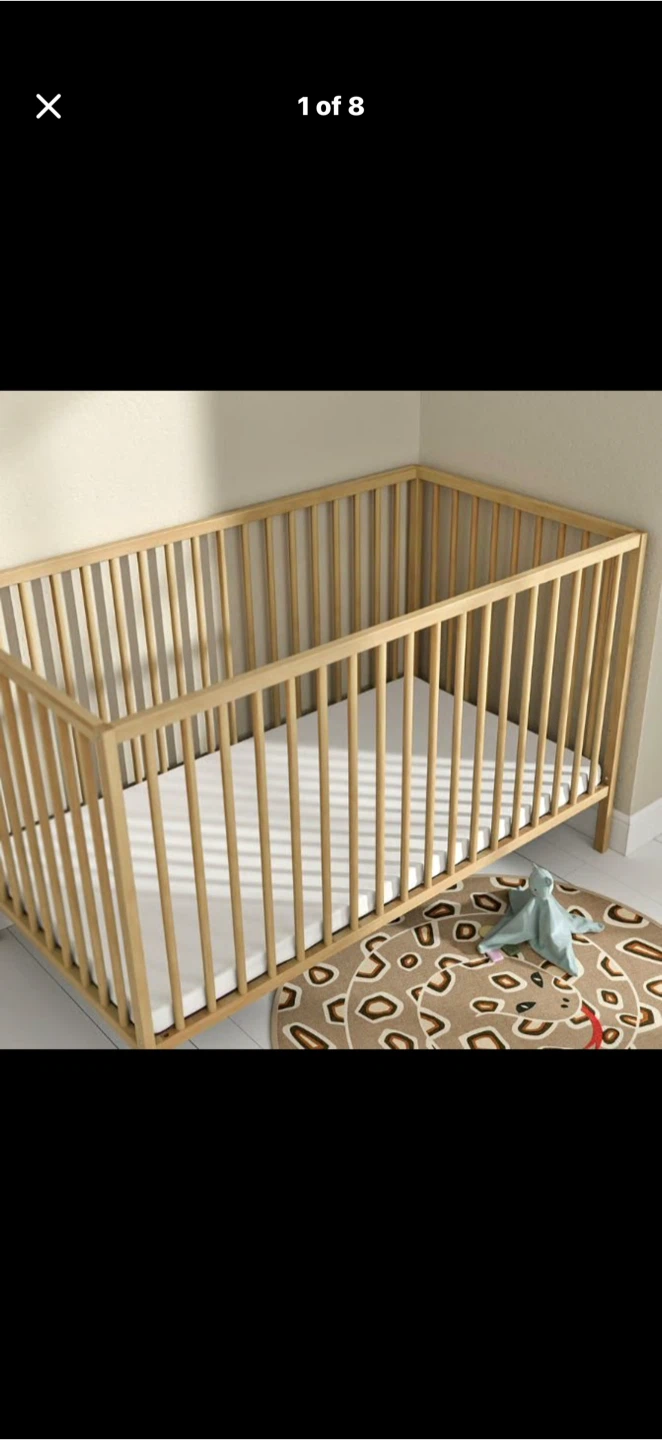 IKEA SNIGLAR Crib and Mattress
