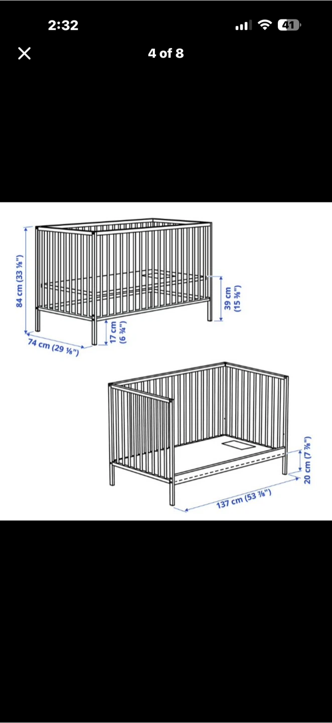 IKEA SNIGLAR Crib and Mattress - photo 3