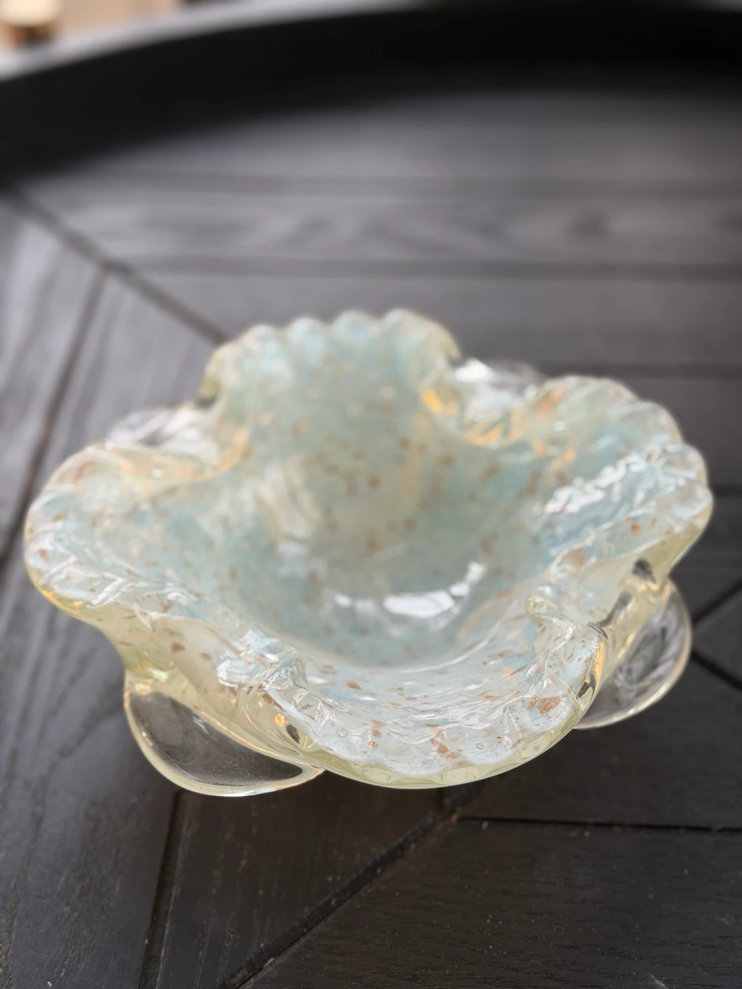 Vintage Art Murano Glass Ashtray Trinket Dish
