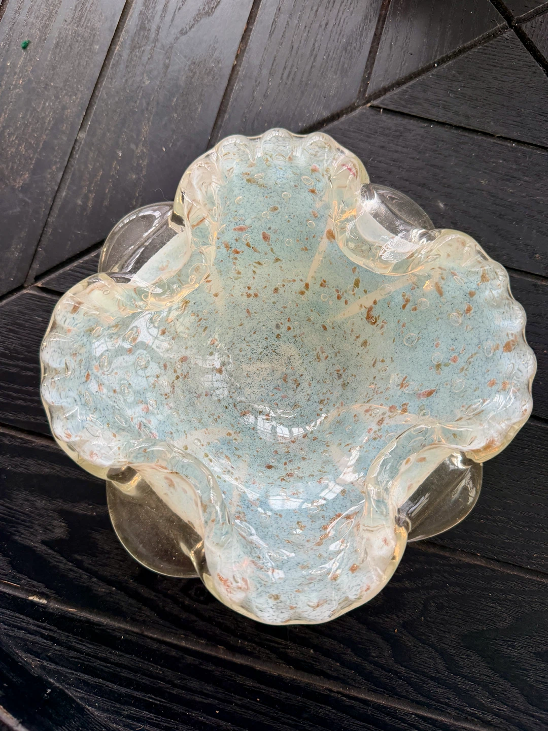 Vintage Art Murano Glass Ashtray Trinket Dish - photo 3