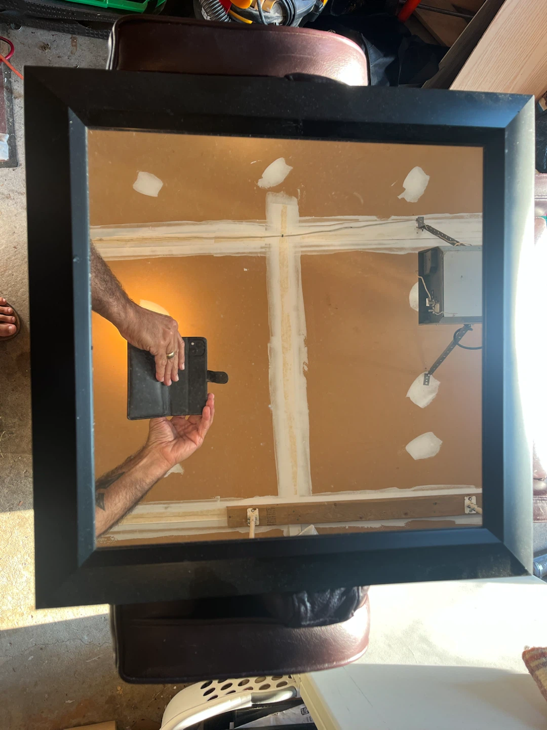 Delta Graphics Square Black Framed Mirror