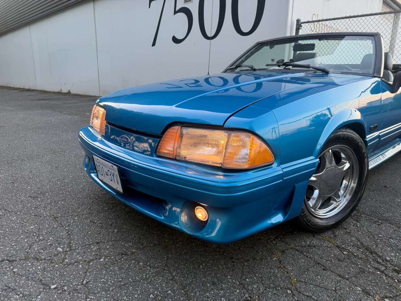 Blue Ford Mustang Convertible 1988