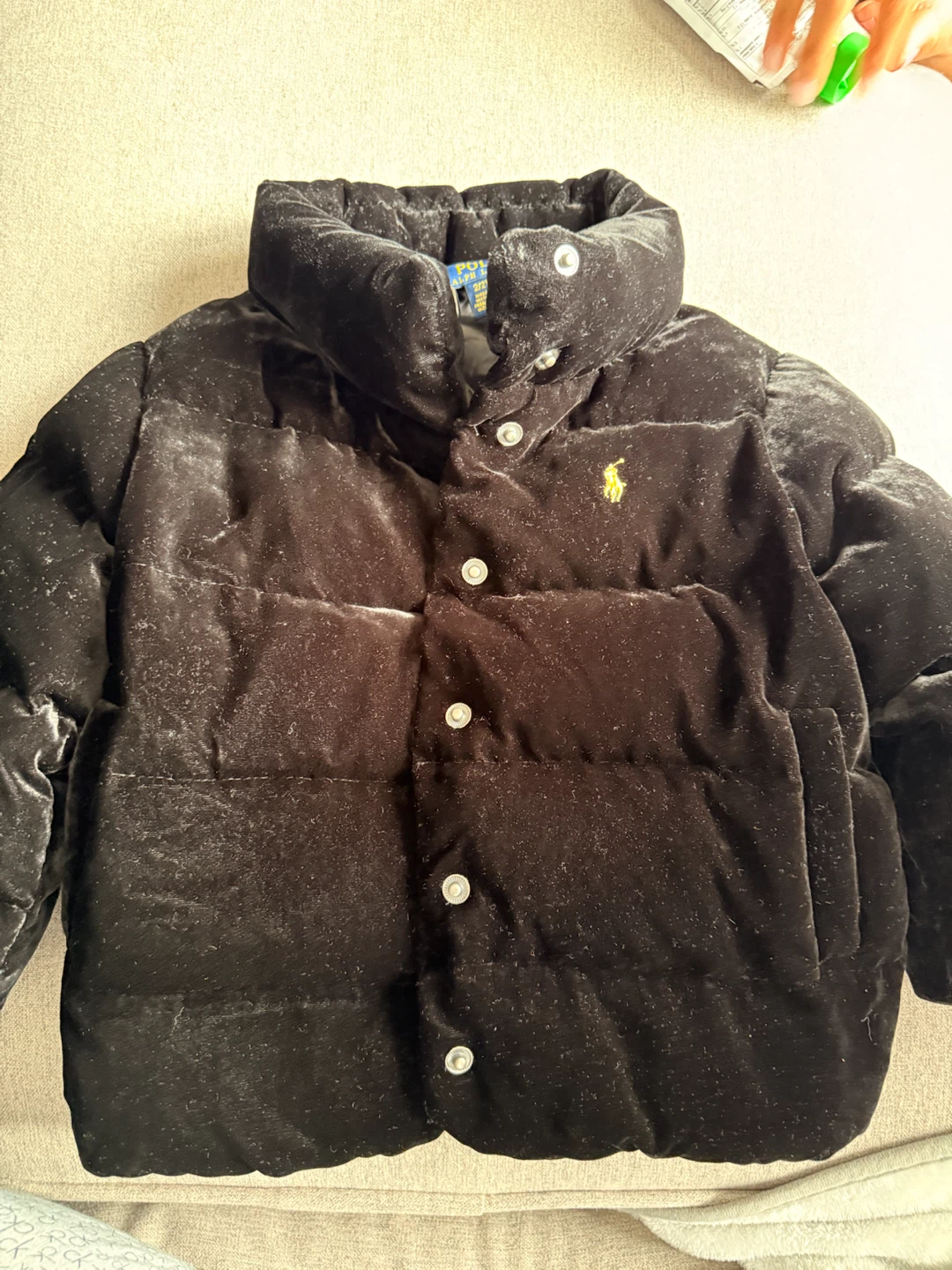 Manteau matelassé Ralph Lauren en velours noir