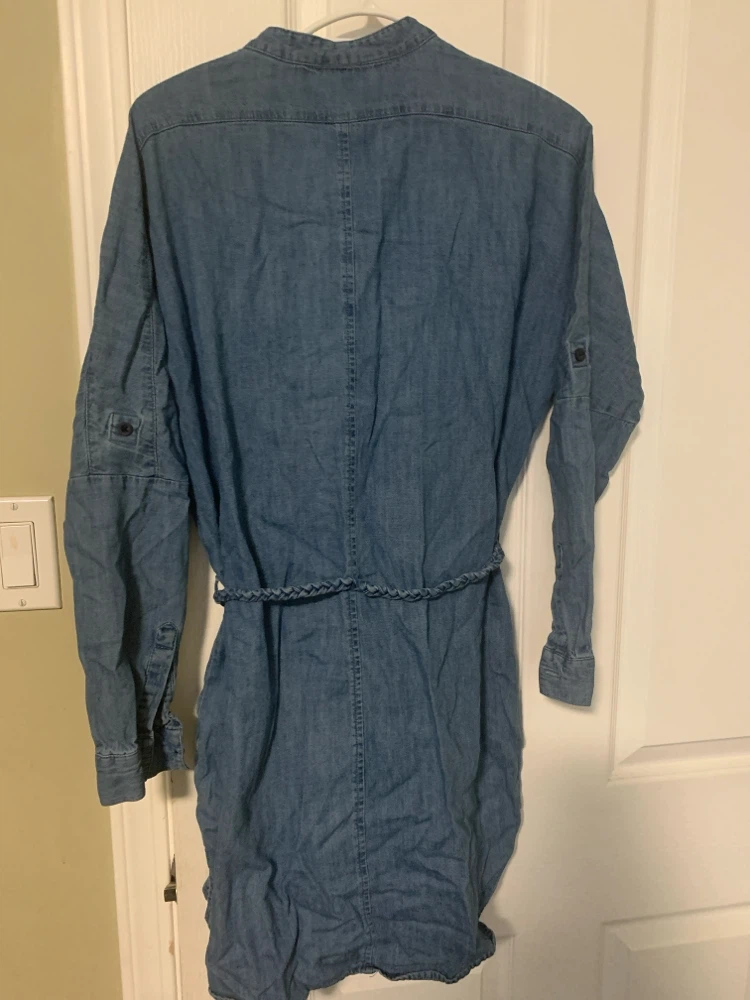Denim Tunic Dress with braided waist tie - photo 3