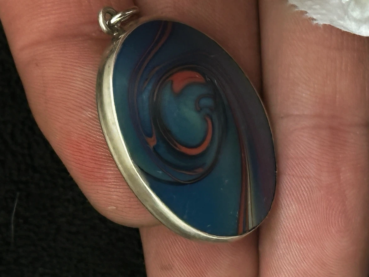 lundberg studios sterling art glass pendant - photo 4