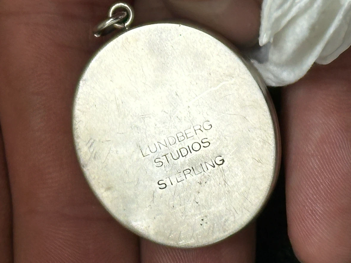 lundberg studios sterling art glass pendant - photo 5