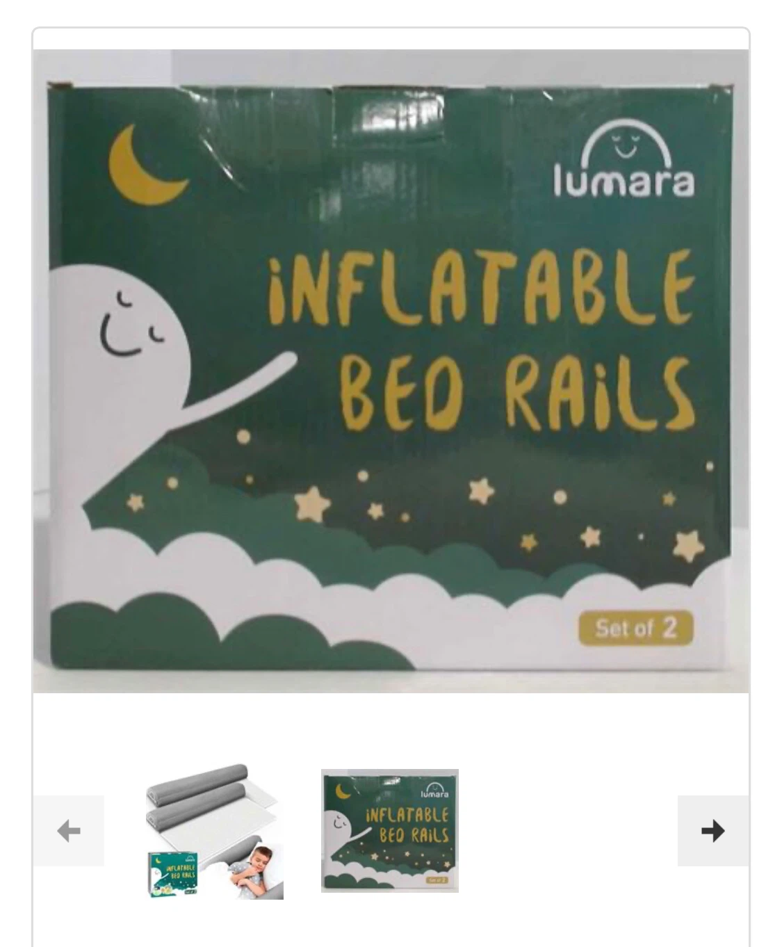 NEW Pack of 2 Lumara Inflatable Non-Slip Safety Guard Bed Rails - photo 2