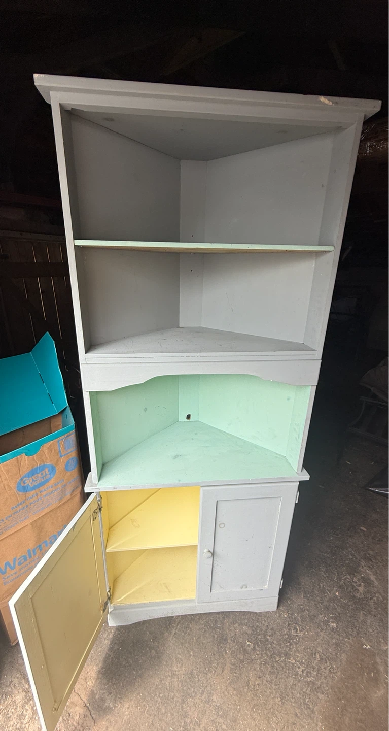 Corner Cabinet with Shelves and Door