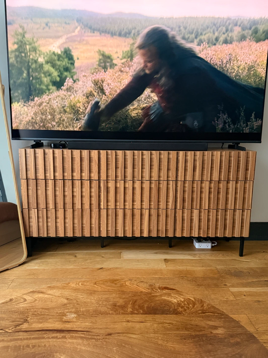 Mid-Century Modern Wood Media Console