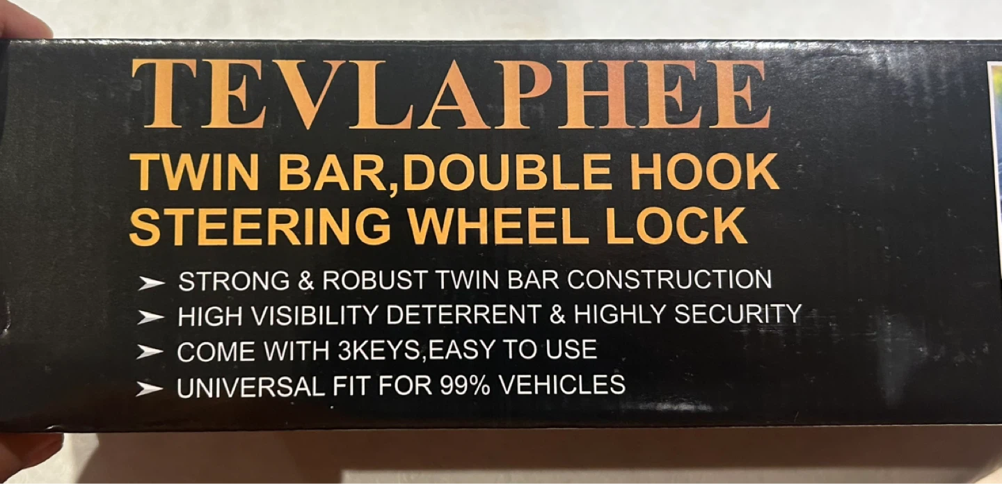TEVLAPHEE Double Hooks Steering Wheel Lock - photo 5