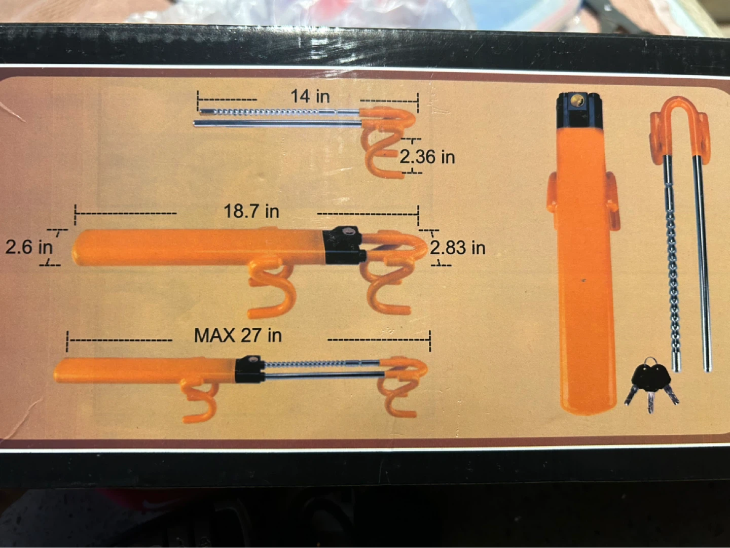 TEVLAPHEE Double Hooks Steering Wheel Lock